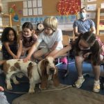 Alle Kinder der Klasse AU 4 durften an der Hundebesuchsstunde teilnehmen.